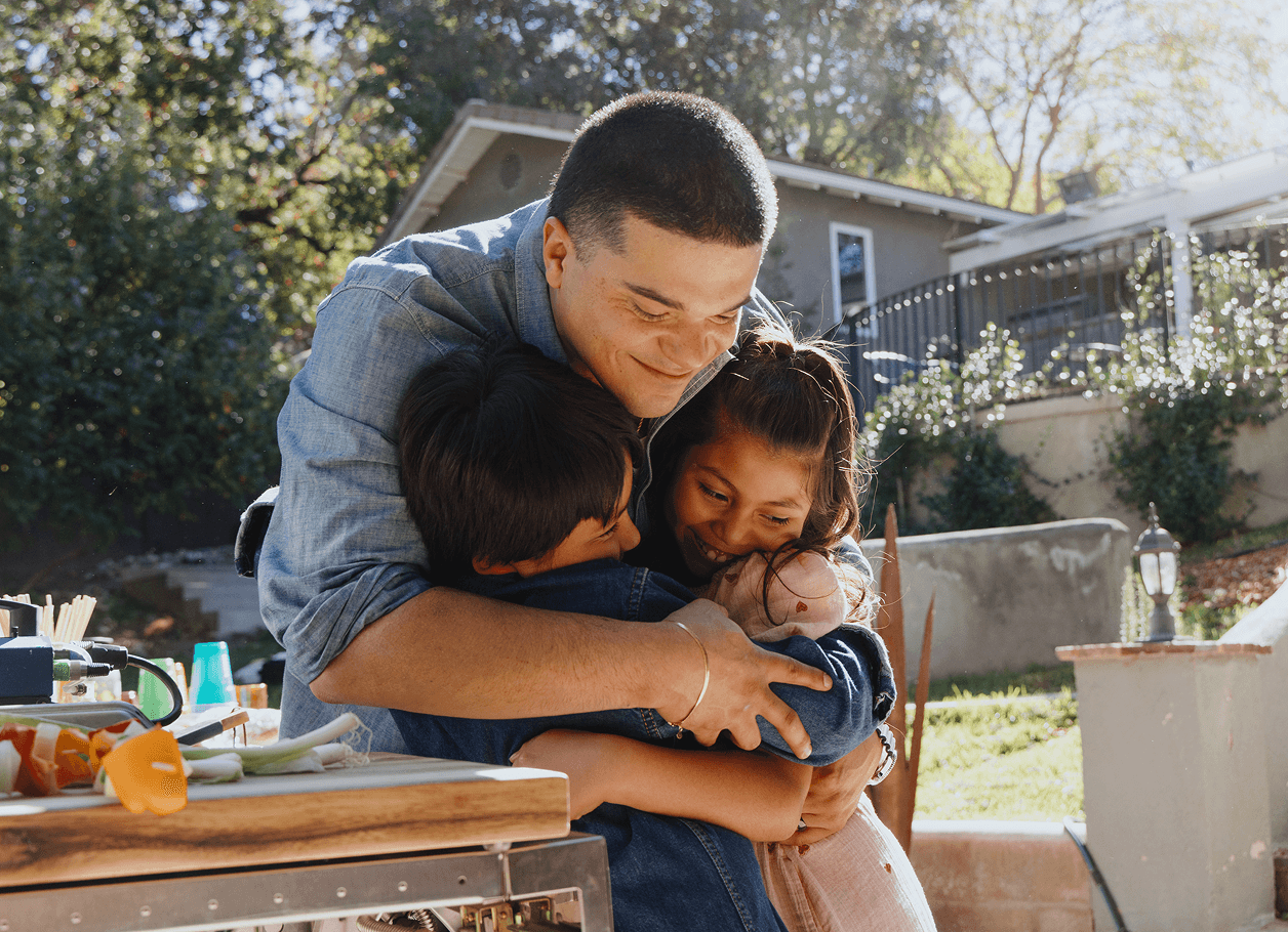family hugging each other